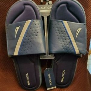 Mens Nautica Navy Slides, Size 12